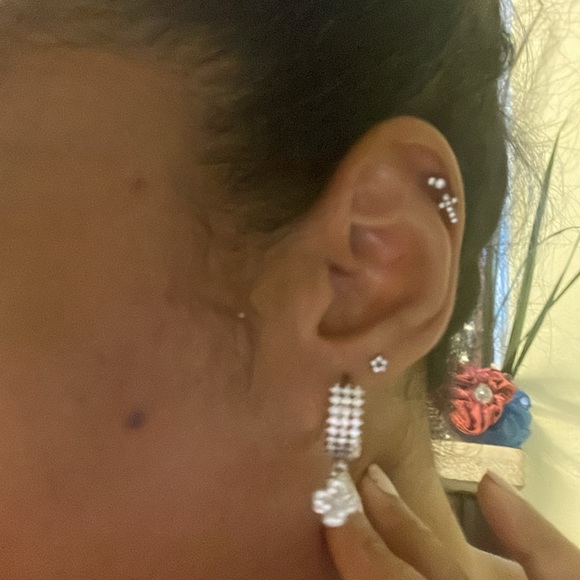 Swarovski silver chucky hoops - Picture 8 of 8